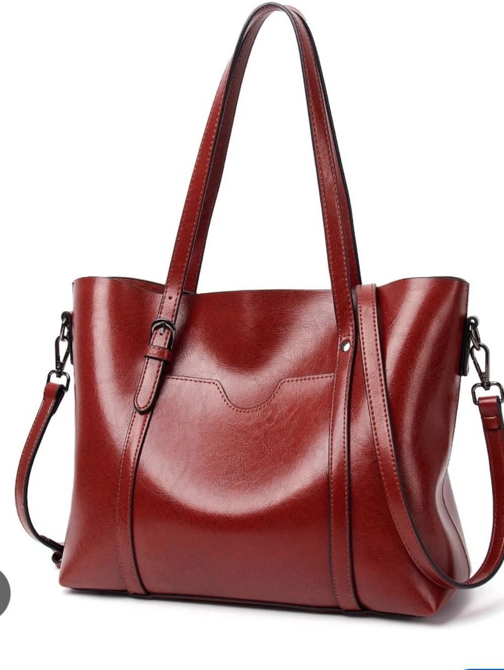 S-ZONE Women's Red genuine Thick Leather Purse Tote Shoulder Bag Handbag
